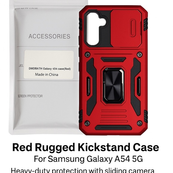 Samsung Galaxy A54 5G Red Protective Case with Kickstand - Picture 1 of 1